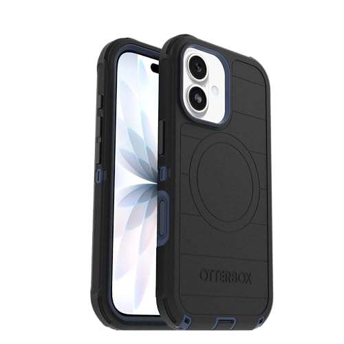 OtterBox iPhone 17 (Only) - Defender Series Case - Black Shadow (Black & Blue) - Snaps on MagSafe - Tough - Rugged & Durable - color: Black Shadow (Black & Blue), style: iPhone 17