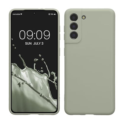 kwmobile Case Compatible with Samsung Galaxy S21 Case - Protective Slim TPU Phone Cover - Soft Matte Finish - Gray Green - color: gray green, size: Galaxy S21