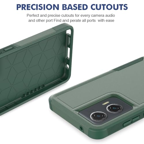 for Moto G Stylus 5G 2024 Case: Dual Layer Protective Heavy Duty Cell Phone Cover Shockproof Rugged with HD Screen Protector - Military Protection Bumper Tough - Motorola G Stylus 5G 2024, Dark Green - color: Dark Green (PC) + Dark Green (TPU)