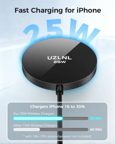 25W Magnetic Wireless Charger, Fast Wireless Charging Pads with Kickstand,MagSafe Charger for iPhone 18/17/16/15/14/13/12 Series & AirPods 5/4/3/2/Pro, Samsung S26 S25 Series, Pixel 10 - size: 1 Pack