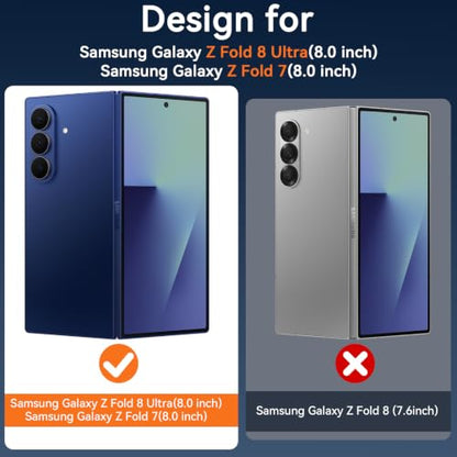 Hensinple for Samsung Galaxy Z Fold 8 Ultra Case,Z Fold8 Ultra| Z Fold 7 Case [Compatible with MagSafe] Translucent Matte Military Grade Protection Shockproof Rugged Magnetic Phone Cover(Blue) - color: Z Fold 8 Ultra-Blue, size: Galaxy Z Fold 8 Ultra| Z F