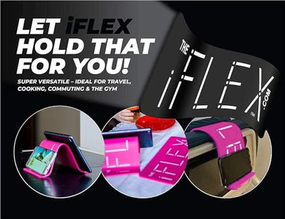 iFLEX Adjustable Cell Phone Stand and Tablet Stand for Work and Home – Flexible Phone Holder is The Perfect iPhone Stand for Video Calls and Holds Any Device (Purple)