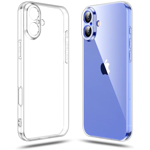 Shamo's Clear TPU Case for iPhone 16 – with Camera Protection, Ultra Slim, Shockproof, Anti-Yellowing, Scratch-Resistant, Wireless Charging Compatible, Enhanced Grip (for iPhone 16) - size: For iPhone 16