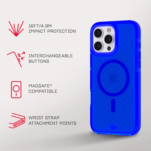 Tech21 EvoCheck for iPhone 16 Pro Max Compatible with MagSafe - Impact Protection Case - in Cobalt Blue - color: Cobalt Blue, size: iPhone 16 Pro Max
