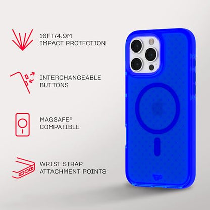 Tech21 EvoCheck for iPhone 16 Pro Max Compatible with MagSafe - Impact Protection Case - in Cobalt Blue - color: Cobalt Blue, size: iPhone 16 Pro Max