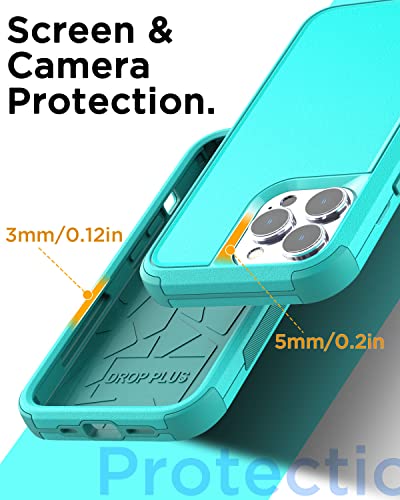 AICase for iPhone 14 Pro Max Case(6.7")Case,Heavy Duty 3-Layer Rugged Pocket-Friendly Phone Cover,Durable Military Grade Protection Shockproof/Drop Proof/Dust-Proof Protective for iPhone 14 Pro Max - color: Teal