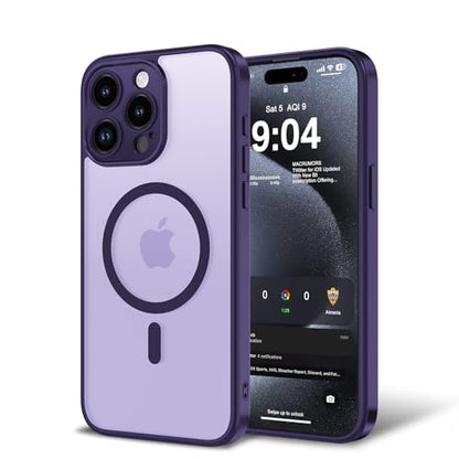 Magnetic Case for iPhone 13 Pro 6.1-Inch, [Compatible with Magsafe][Full Camera Protection] Ultra Slim Translucent Matte Shockproof Protection Phone Cover-Dark Purple - color: Dark Purple, size: iPhone 13 Pro