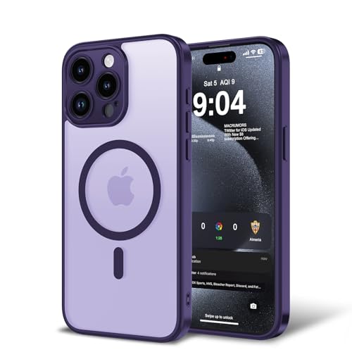 Magnetic Case for iPhone 13 Pro 6.1-Inch, [Compatible with Magsafe][Full Camera Protection] Ultra Slim Translucent Matte Shockproof Protection Phone Cover-Dark Purple - color: Dark Purple, size: iPhone 13 Pro