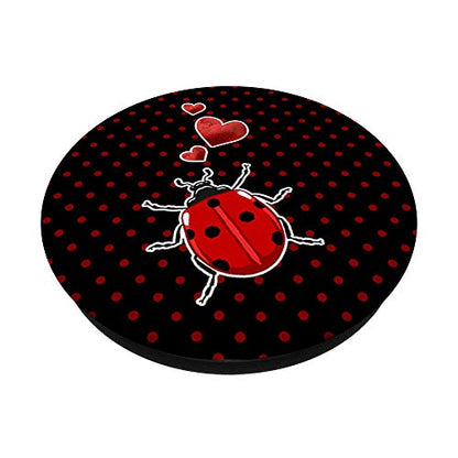 Ladybug Hearts Polka Dots Cute Ladybird Animal Insect Women PopSockets PopGrip: Swappable Grip for Phones & Tablets