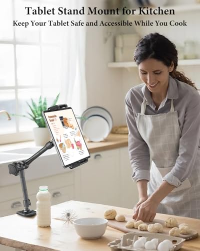 Tablet Stand for iPad, Adjustable Aluminum Desk Mount for 6-15.6" Devices