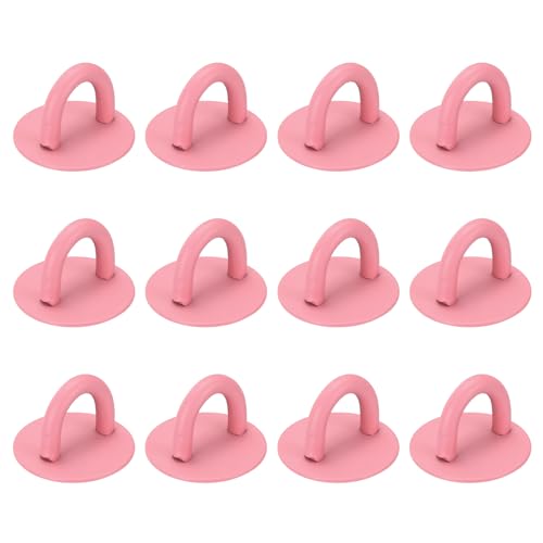12Pcs Phone Ring Holder (0.7 Inch) - Adhesive Round Shaped Phone Finger Grip Hook Smartphones Keychain Ring Charm Loop for DIY Tablet Case Accessories, Rose Red - color: Rose Red