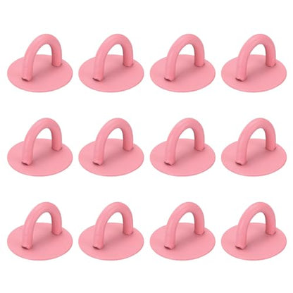 12Pcs Phone Ring Holder (0.7 Inch) - Adhesive Round Shaped Phone Finger Grip Hook Smartphones Keychain Ring Charm Loop for DIY Tablet Case Accessories, Rose Red - color: Rose Red