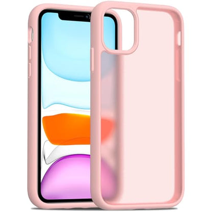 TENOC Phone Case Compatible with iPhone 11, Pink Case Translucent Protective Bumper Matte Hard Back Cover for 6.1 Inch - color: Pink, size: iPhone 11
