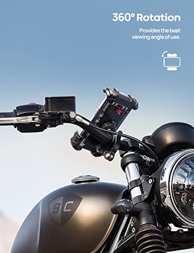 Lamicall Bike Phone Holder Motorcycle Mount - One-Hand Operation, Lockable - color: Black