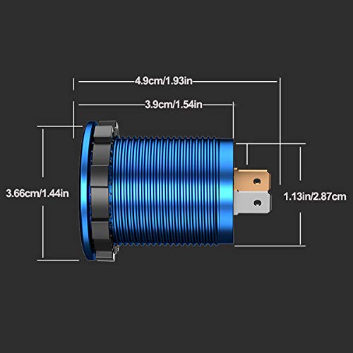 iMESTOU Aluminium Quick Charge 3.0 Marine Dual USB Phone Charger Adapter Waterproof Car USB Socket Outlet DIY Kit with Voltmeter 10A Fuse for 12V/24V Motorcycle Automotive Boat Bus Truck ATV UTV RV