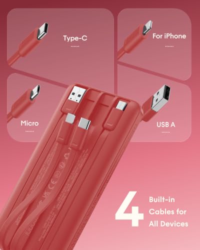charmast Portable Charger,Fast Charging Power Bank - color: Red