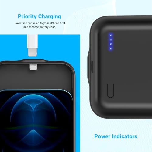 13800mAh High Capacity Battery Case for iPhone 12, 12 Pro (6.1 inch) | 2026 Upgraded Battery Pack Rechargeable Charger External Charging Case with Tempered Glass Screen Protector Black - size: iPhone 12,12 Pro (6.1 inch)