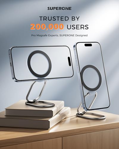 SUPERONE Mag Safe Phone Stand, Adjustable Magnetic Phone Grip & Kickstand - color: Sierra Blue
