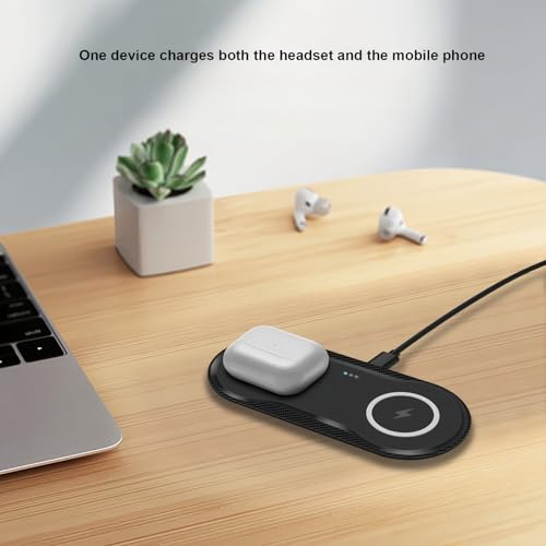 Wireless Charger, 20W Dual Wireless Charging Pad,Fast Charging Pad for Samsung Galaxy S24/S24 Ultra/S23/S22/S21/S20, for iPhone 16/15/14/13/12/11/XR/X, for Airpods 4/3/2/Pro, and More.(with Adapter)
