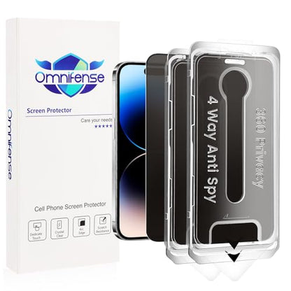 360 Privacy for iPhone 16 Pro Max Screen Protector 2 Pack, [Auto Alignment Dust Free] Full Coverage Easy Install 4 Way Anti Spy Tempered Glass for Apple 16 Pro Max - size: iPhone 16 Pro Max