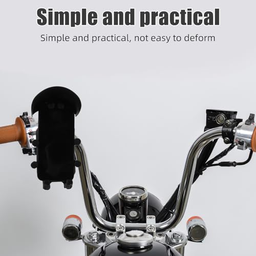 Veemoon Motorcycle Handlebar Phone Mount with Vibration Dampener Anti-Theft Shock-Absorbing Bike Smartphone Holder for Navigation and Riding