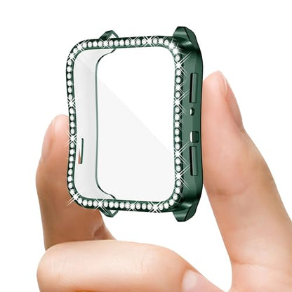 RICHONE [5 Pack] Bling Screen Protector Compatible with Venu X1 GPS Smartwatch Case, Full Protective Cover for Garmin Venu X1 Flexible TPU Rhinestone Screen Bumper (Gold,Green,Blue,Black,Silver)