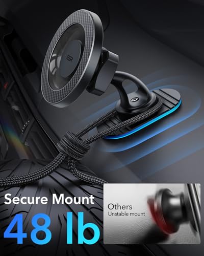 ESR for MagSafe Car Mount, Car Phone Holder for iPhone 18 Pro Max/Duo/17-12 - color: Carbon Fiber Black