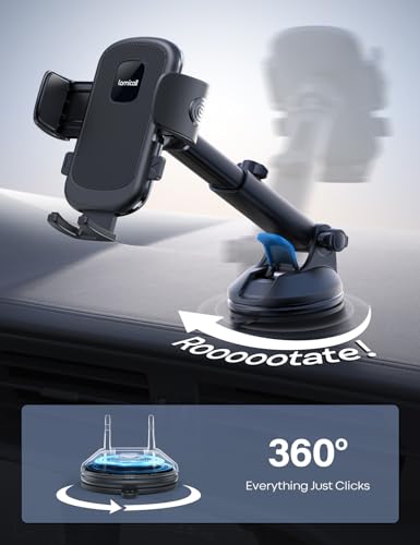 Lamicall Car Phone Holder Military-Grade Suction Cup Dashboard Windshield - color: Black
