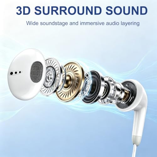 USB C Headphones for iPhone 17/16/15 Series with Mic & Remote Control