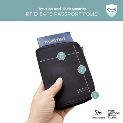 Travelon RFID Blocking Passport Zip Wallet - color: Black