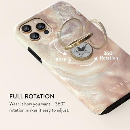 BURGA Cell Phone Ring, Holder Grip and Stand - Finger Phone Grip for Back of Smartphone Case, Kickstand 360 Rotation, Universal Ring for iPhone Samsung Galaxy Huawei Google Pixel, Stylish Accessories - color: HotShot, style: Gold