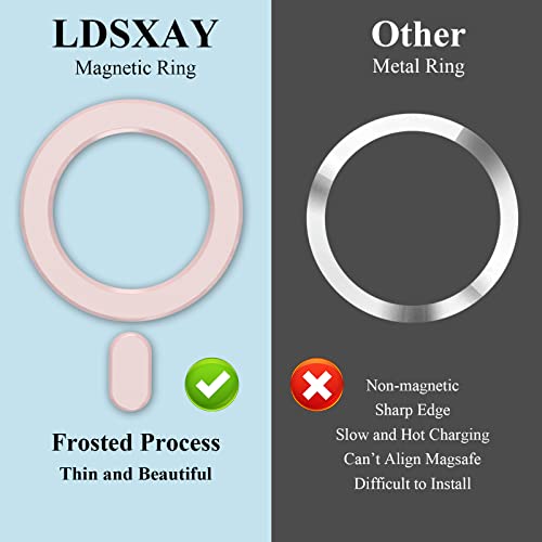 Universal MagSafe Ring, 2 PCS Magnet Sticker Magnetic Adapter Ring - color: Pink