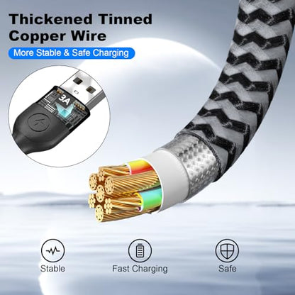 ANSEIP Multi Charging Cable, 3 in 1 Charging Cable for Multiple Devices - color: Grey