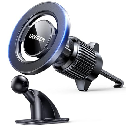UGREEN Car Phone Mount for Magsafe Magnetic Phone Holder Car Air Vent Dashboard Car Accessories Compatible with iPhone 17 16 15 14 13 12 Pro Max, Strongest Magnet Black