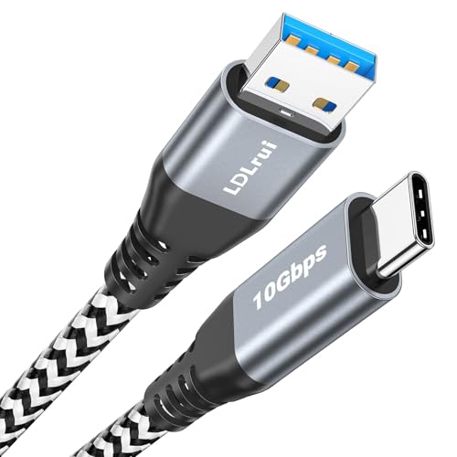 LDLrui USB A to USB C 3.1 Gen 2 Data Cable, 3ft, 1-Pack, Black-White - color: Black-and-White, size: 3FT