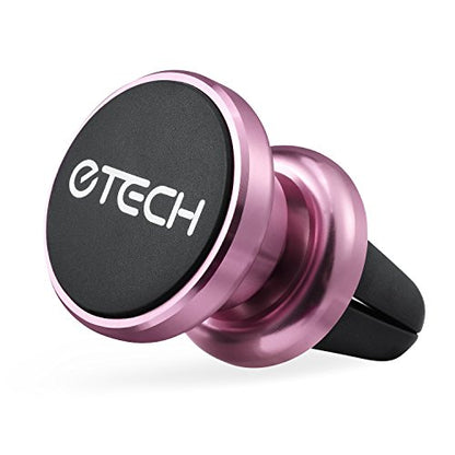 eTECH Magnetic Phone Car Mount Holder, Magnetic Mount Universal Air Vent (Rose Red) - color: Rose Gold