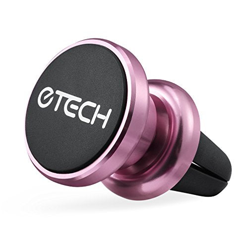 eTECH Magnetic Phone Car Mount Holder, Magnetic Mount Universal Air Vent for iPhone X / 8 Plus / 7 / 6S / 5S, Galaxy S5 / S6 / S7 / S8 / S9, Google Pixel, LG, & Other Smartphones (2Pack Rose Red) - color: 2Pack Rose Red