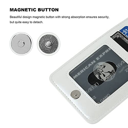 KIHUWEY for iPhone 11 Pro Max Wallet Case Card Holder Kickstand, White | Credit Card Slots, PU Leather, Magnetic Clasp, Flip Heavy Duty Protection Cover for Men and Women - color: White
