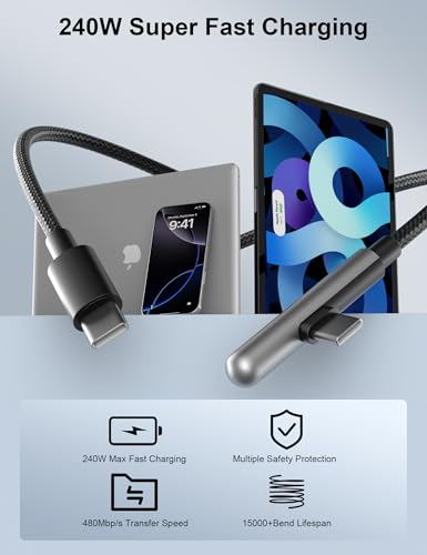 6FT USB C Cable Fast Charging,Long USB C to USB C Cable,Black - color: Black, size: 6FT/2M