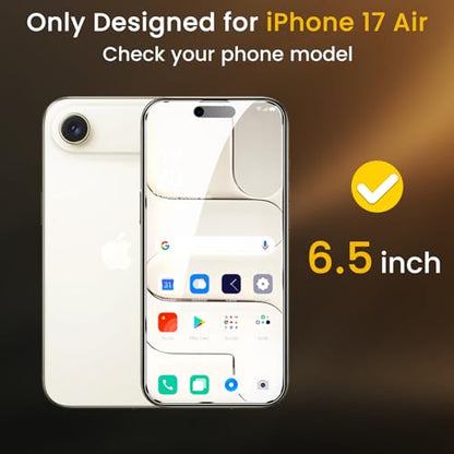 Romkasi 3 Pack Privacy Screen Protector for iPhone 17 Air 6.5 Inch with 3 Pack Camera Lens Protector, Anti Spy Tempered Glass Film, Anti-Scratch, Touch Sensitive, Case Friendly - color: iPhone 17 Air
