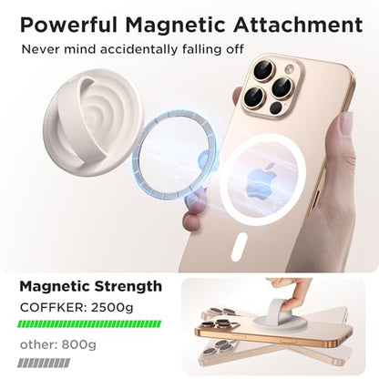 Magnetic Phone Grip for MagSafe, Silicone Ring Grip, Stone - color: Stone