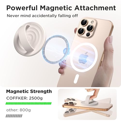 Magnetic Phone Grip for MagSafe, Silicone Ring Grip, Stone - color: Stone