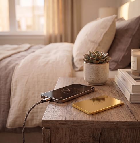 Clutch - Pro USB-C Portable Charger - Compatible with iPhone 15, 16, 17 & Android Devices - Power Bank Magnetic Battery - TSA Travel Approved - USB Rechargeable - Built-in Cable - 5000 mAh - 3.7oz - color: Gold