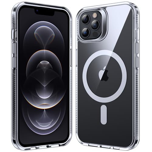 Supdeal Magnetic Clear Case for iPhone 12/12 Pro, [Compatible with MagSafe] [Non Slip Bumper & Not Yellowing] Military Grade Shockproof Transparent Silicone Phone Cover, 6.1", Transparent - color: Transparent, size: iPhone 12/12 Pro
