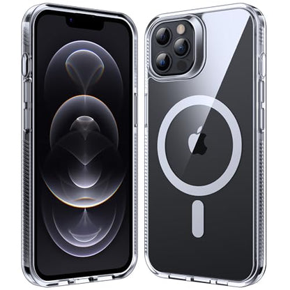 Supdeal Magnetic Clear Case for iPhone 12/12 Pro, [Compatible with MagSafe] [Non Slip Bumper & Not Yellowing] Military Grade Shockproof Transparent Silicone Phone Cover, 6.1", Transparent - color: Transparent, size: iPhone 12/12 Pro