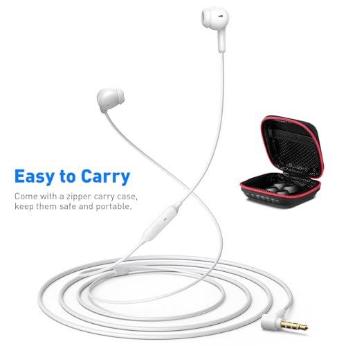 APETOO 3.5mm Wired Earbuds in-Ear Headphones School Chromebook Laptop White - color: White