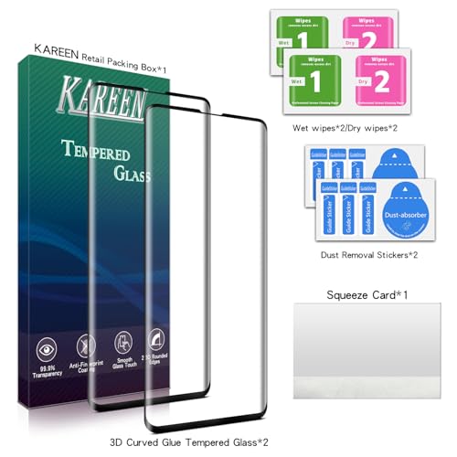 KAREEN 2 Pack Screen Protector for Samsung Galaxy S10 Plus Tempered Glass | 3D Full Coverage, 9H Hardness, Anti Scratch, Case Friendly - size: Galaxy S10 Plus 6.4-inch