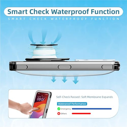 [Up to 7.0"] Waterproof Phone Case, IPX8 Waterproof Phone Pouch for iPhone 17 Pro Max/17 Pro/17/16/15/14/13, Samsung Galaxy S25/S24/S23 Ultra, Google/Moto - Teal