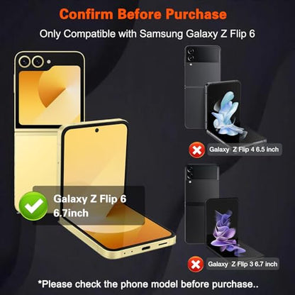Samsung Galaxy Z Flip 6 Privacy Screen Protector, 2 Pack Inner Anti-Spy Soft Film + 2 Pack Black/Front/Outer Tempered Glass Screen Saver[28°Anti Peep] No Bubble, Case Friendly, Anti Scratch - color: Privacy, size: Flip 6