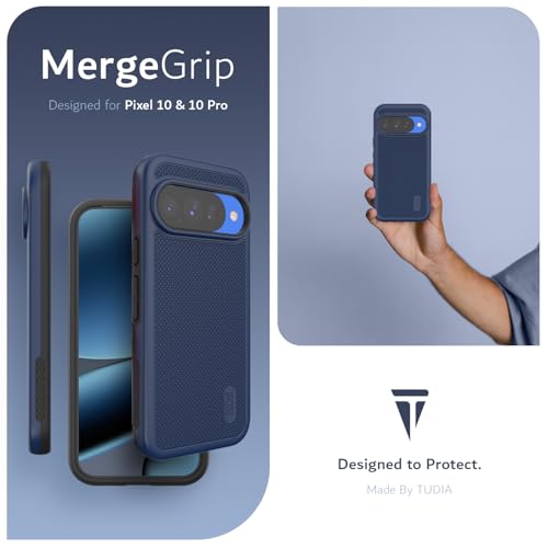 TUDIA for Google Pixel 10 / Pixel 10 Pro Cases 2025 MergeGrip Case – [Military Grade Drop Tested] Dual Layer Rugged Slim Shockproof Heavy Duty Protective Phone Cover - Indigo Blue - color: Indigo Blue, size: Pixel 10 / 10 Pro